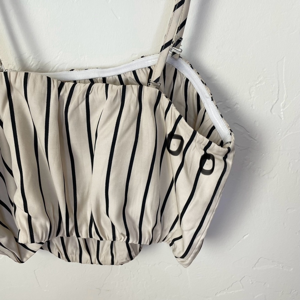 Bebe Twill Stripe Balloon Sleeve 2 Piece Bolero Set - Picture 14 of 14